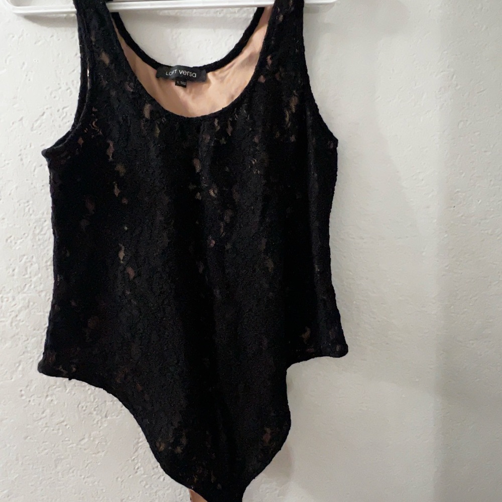 LOFT Verso Black Lace Bodysuit